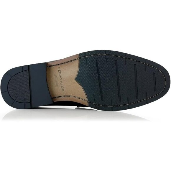 〽️Men\'s Black[Sleek] Ferro Aldo Collection Slip On Driving Moccasins Loafer main image 6
